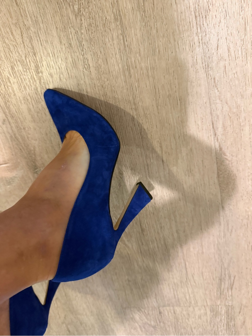 Nine West Classic Pointed Toe High Heel Pump in Royal Blue Suede